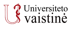 Logo of Universiteto Vaistine with a red 'U' on a white background